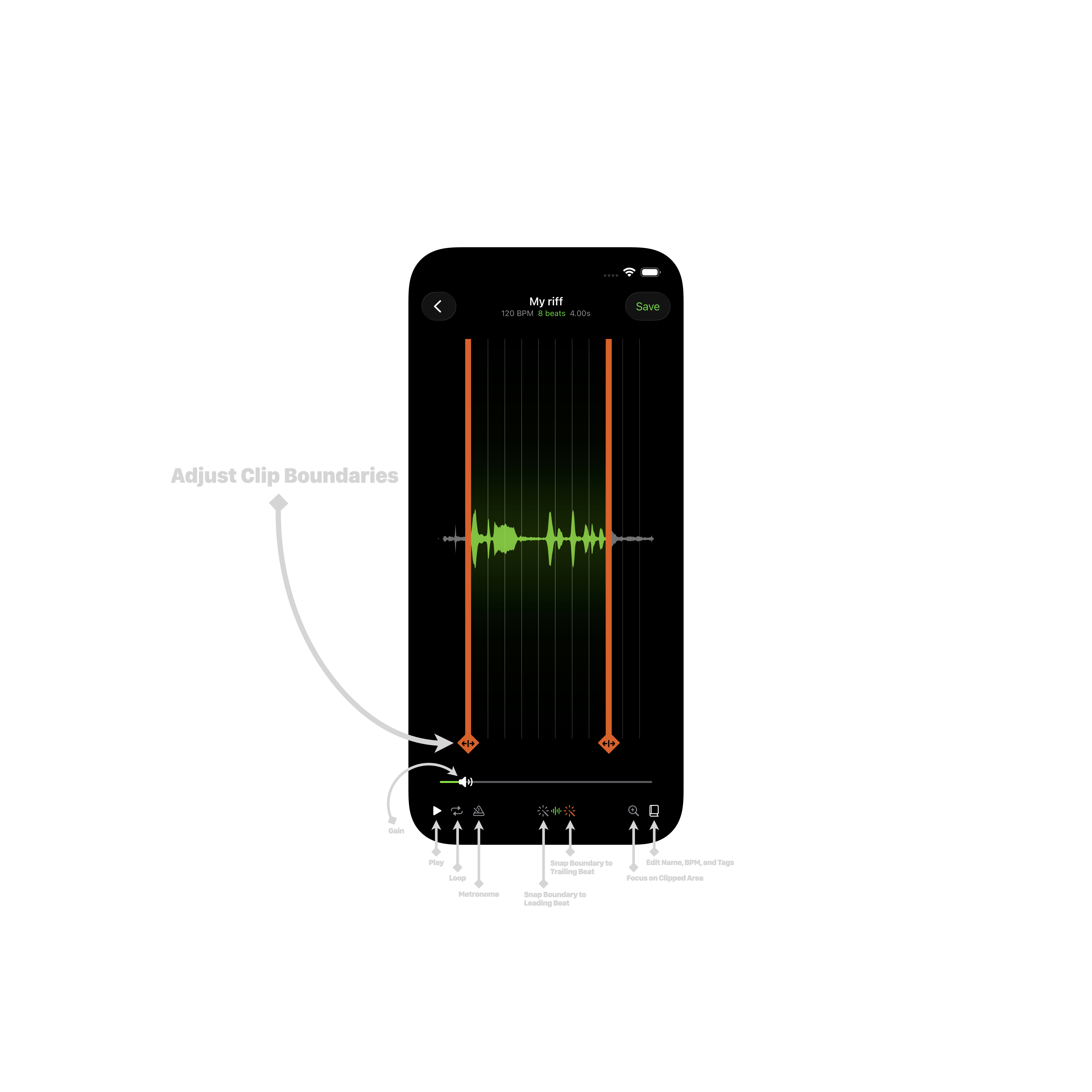 Riff Editor — clip the audio